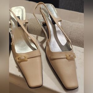 Leather Slingback Heels